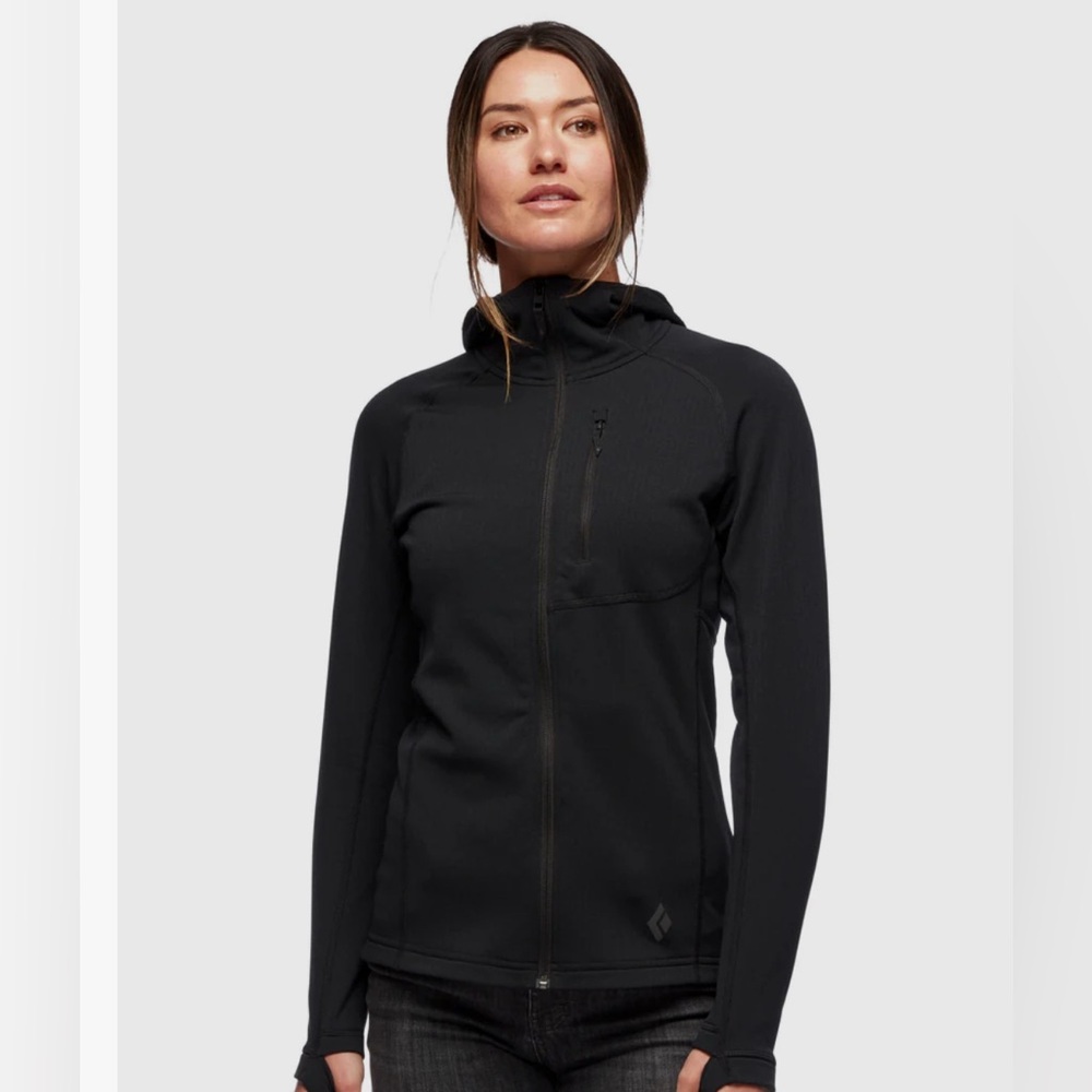 Black Diamond coefficient medium zip-up hoody fleece women's black medium